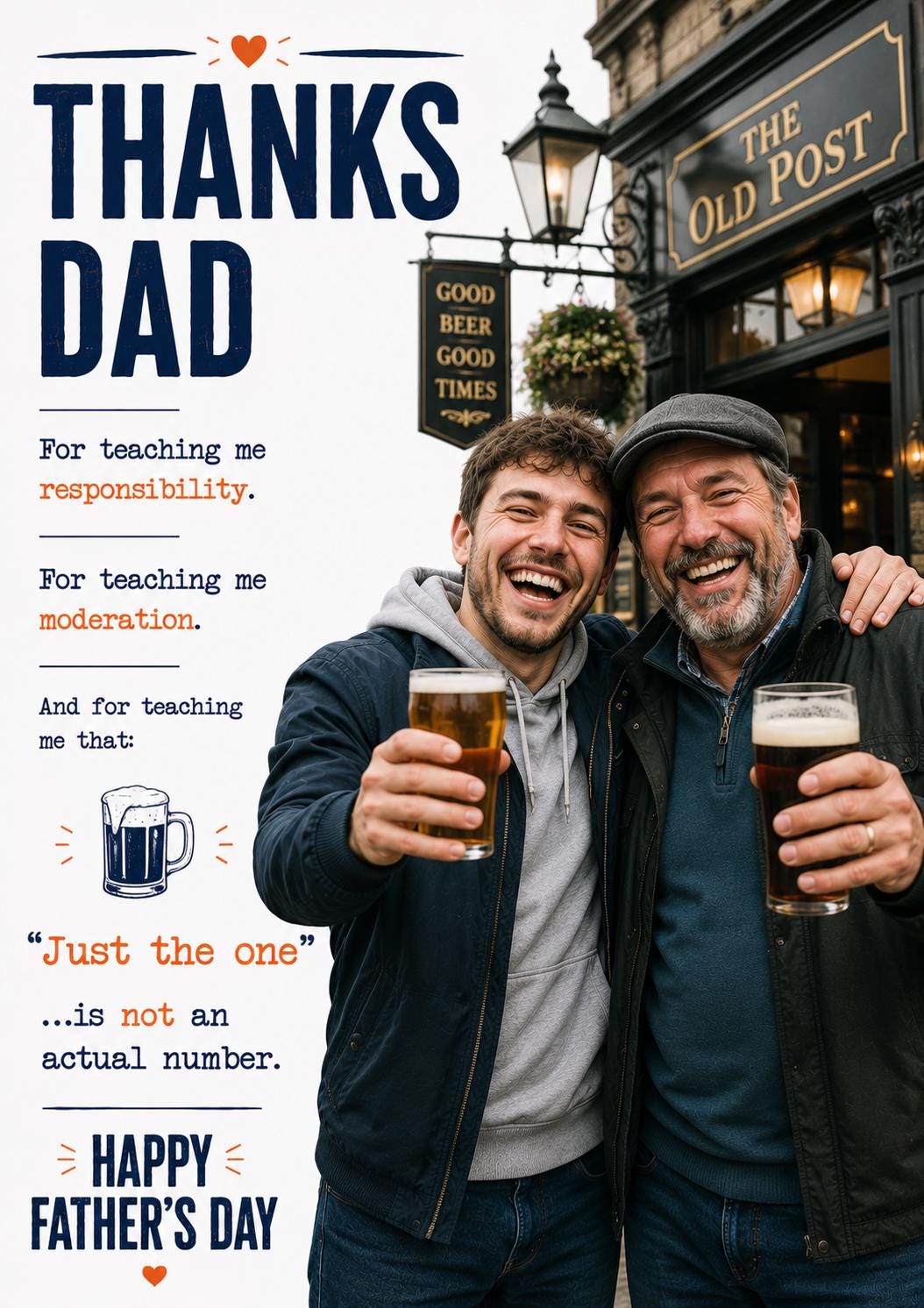 Thanks Dad Collection | Personalised Dad Card | Upload Your Photo | Fishing, Football, Golf, Rugby & Pub Designs