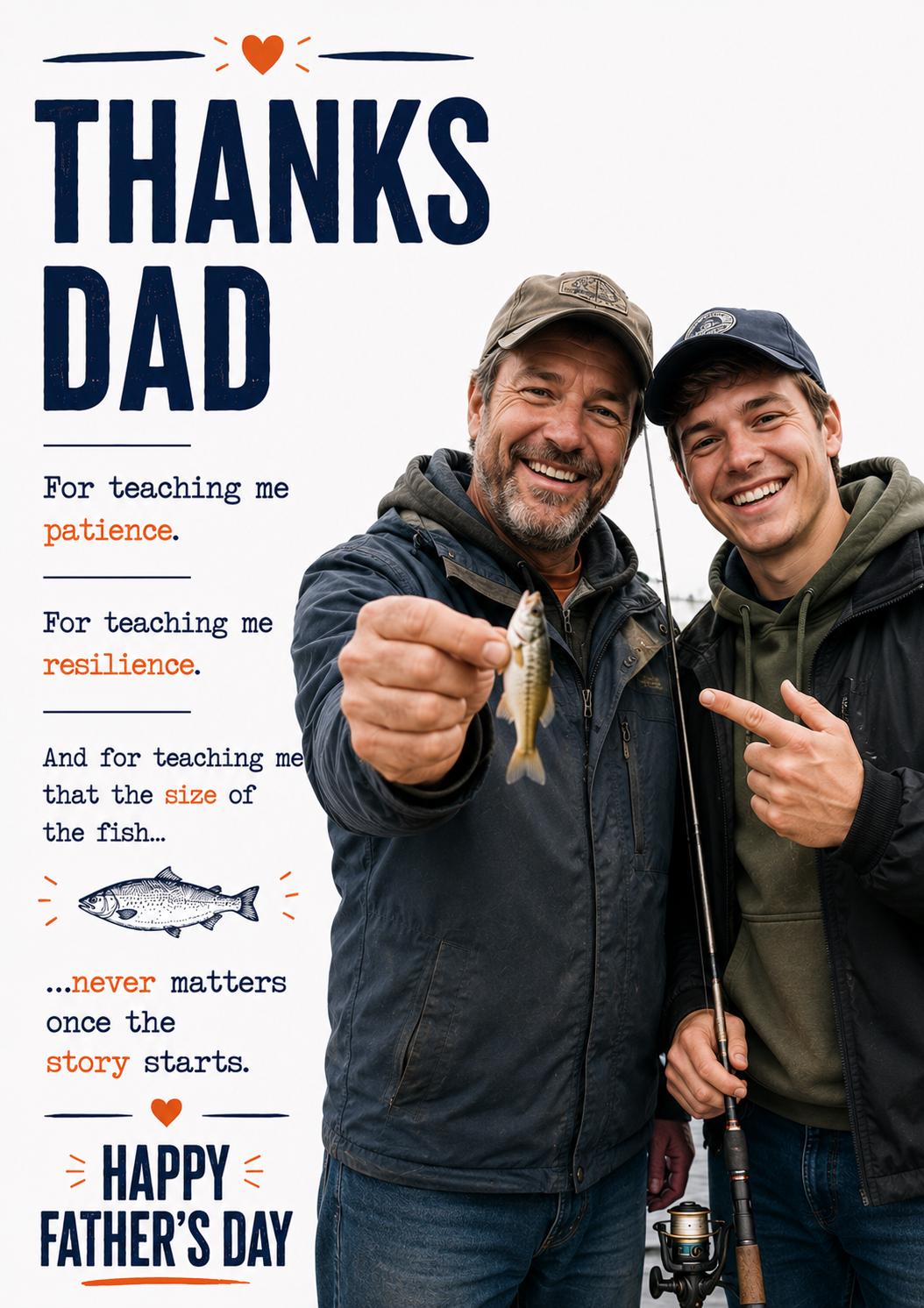 Thanks Dad Collection | Personalised Dad Card | Upload Your Photo | Fishing, Football, Golf, Rugby & Pub Designs