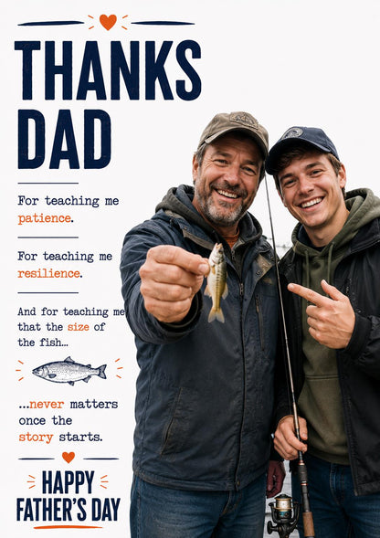 Thanks Dad Collection | Personalised Dad Card | Upload Your Photo | Fishing, Football, Golf, Rugby & Pub Designs