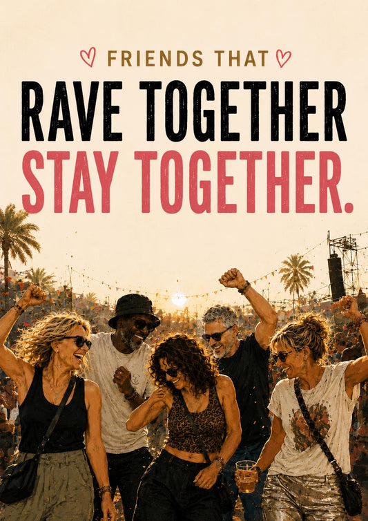 Friends That Rave Together Stay Together Card, Gen X Friendship Card, Rave Friend Birthday Card, Festival Friend Gift | 90s Nostalgia