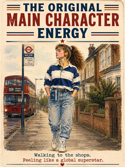 Main Character Energy Card, Gen X Nostalgia Card, 80s Walkman Card, Funny Birthday Card For Her, Retro Music Lover Gift