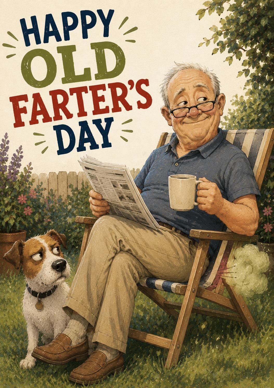 Happy Old Farter's Day Card, Funny Father's Day Card, Humorous Dad Card, Funny Grandad Card, Cheeky Father's Day Greeting Card, Dad Card