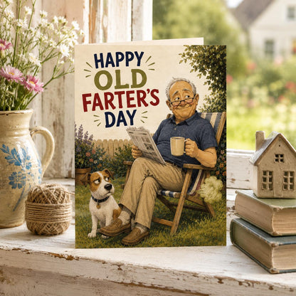Happy Old Farter's Day Card, Funny Father's Day Card, Humorous Dad Card, Funny Grandad Card, Cheeky Father's Day Greeting Card, Dad Card