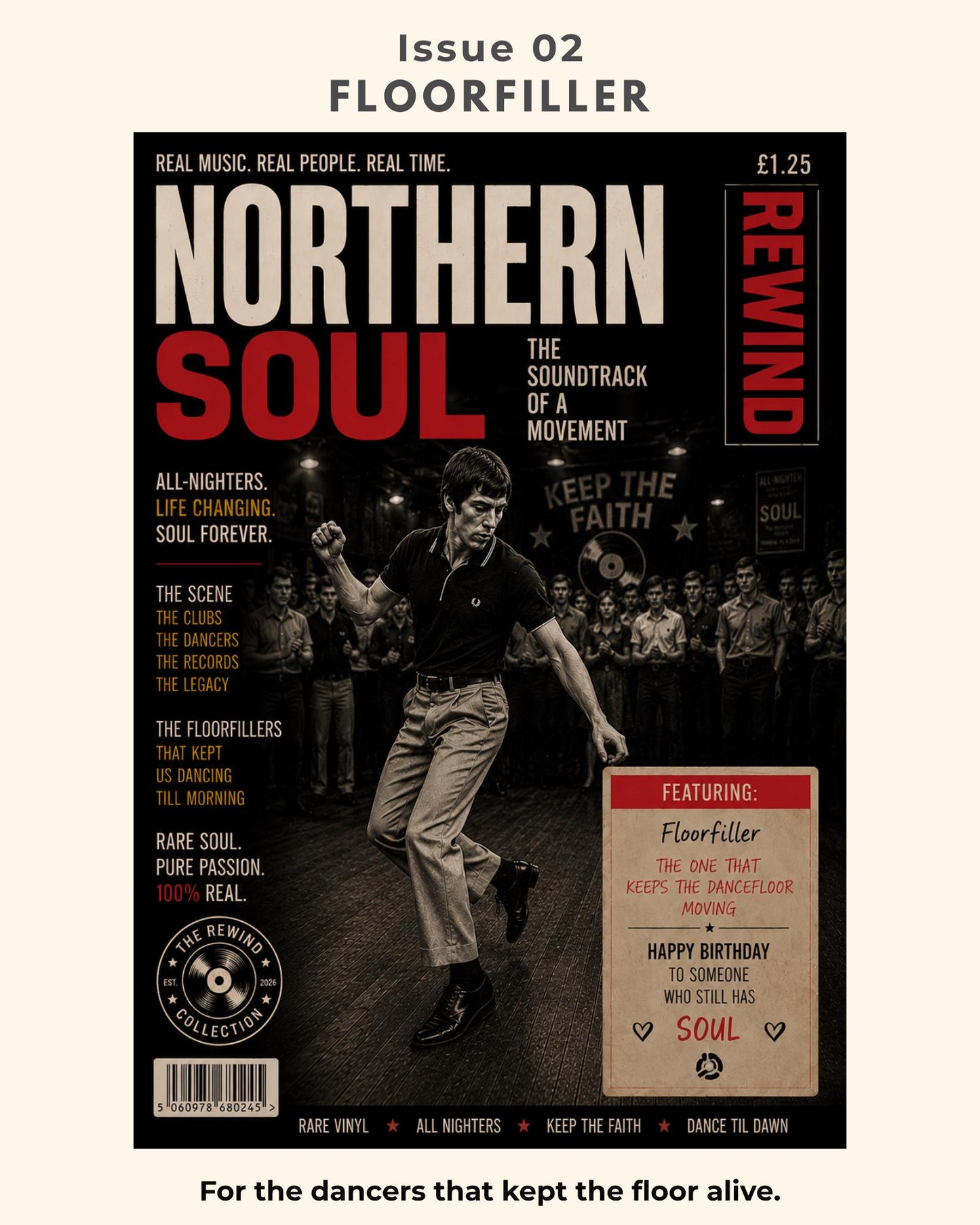 Personalised Northern Soul Card, Choose Your Rewind Cover, Our Song Birthday Card, Anniversary Gift, Keep The Faith, Music Lover Gift