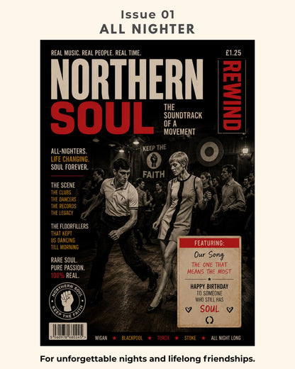 Personalised Northern Soul Card, Choose Your Rewind Cover, Our Song Birthday Card, Anniversary Gift, Keep The Faith, Music Lover Gift