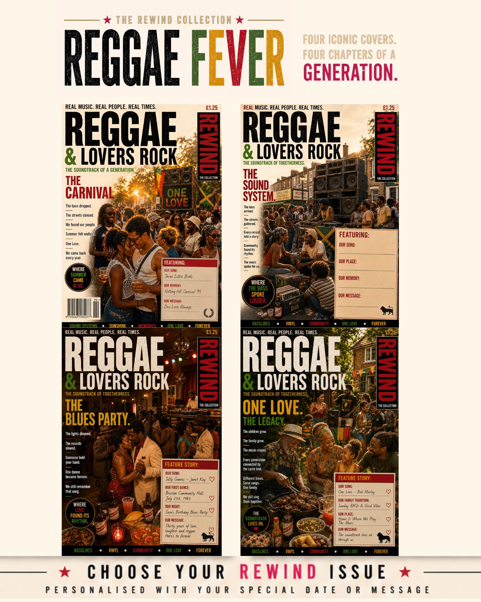 Personalised Reggae Blues Party Card, Lovers Rock Birthday Card, Anniversary Gift, Reggae Couple Gift, Caribbean Music Card