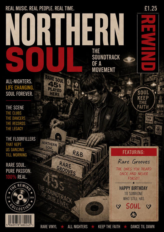 Personalised Northern Soul Record Collector Card, Rare Soul Gift, Vinyl Collector Birthday Card, 45 Record Lover Gift, Northern Soul Fan