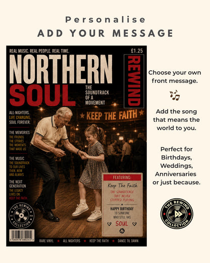 Personalised Northern Soul Birthday Card, Grandad Gift, Keep The Faith Gift, Northern Soul Family Card, Music Legacy Gift