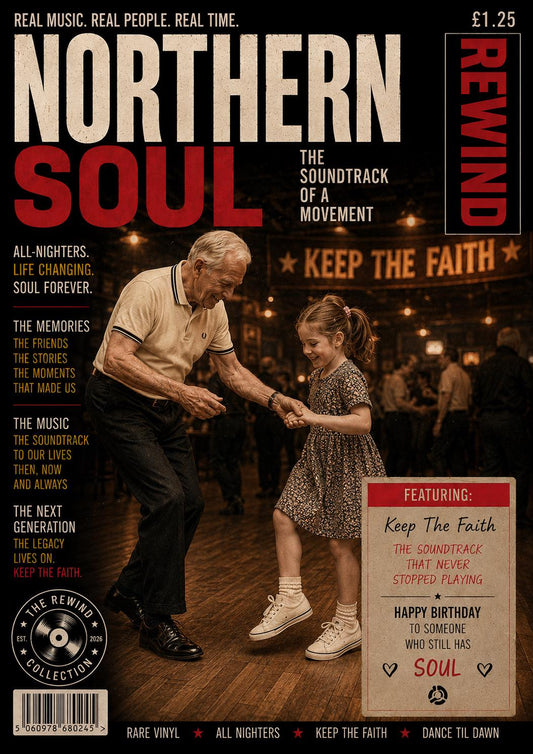 Personalised Northern Soul Birthday Card, Grandad Gift, Keep The Faith Gift, Northern Soul Family Card, Music Legacy Gift
