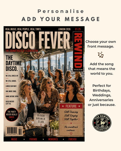 Personalised Daytime Disco Birthday Card, Disco Brunch Gift, Disco Lunch Club Card, 70s & 80s Music Lover Gift, Birthday for Friends