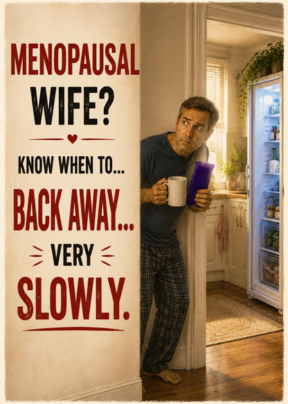 Funny Menopause Birthday Card, Having a Menopausal Wife, Funny Husband Card, Gen X Humour Card, Birthday Card for Wife, Midlife