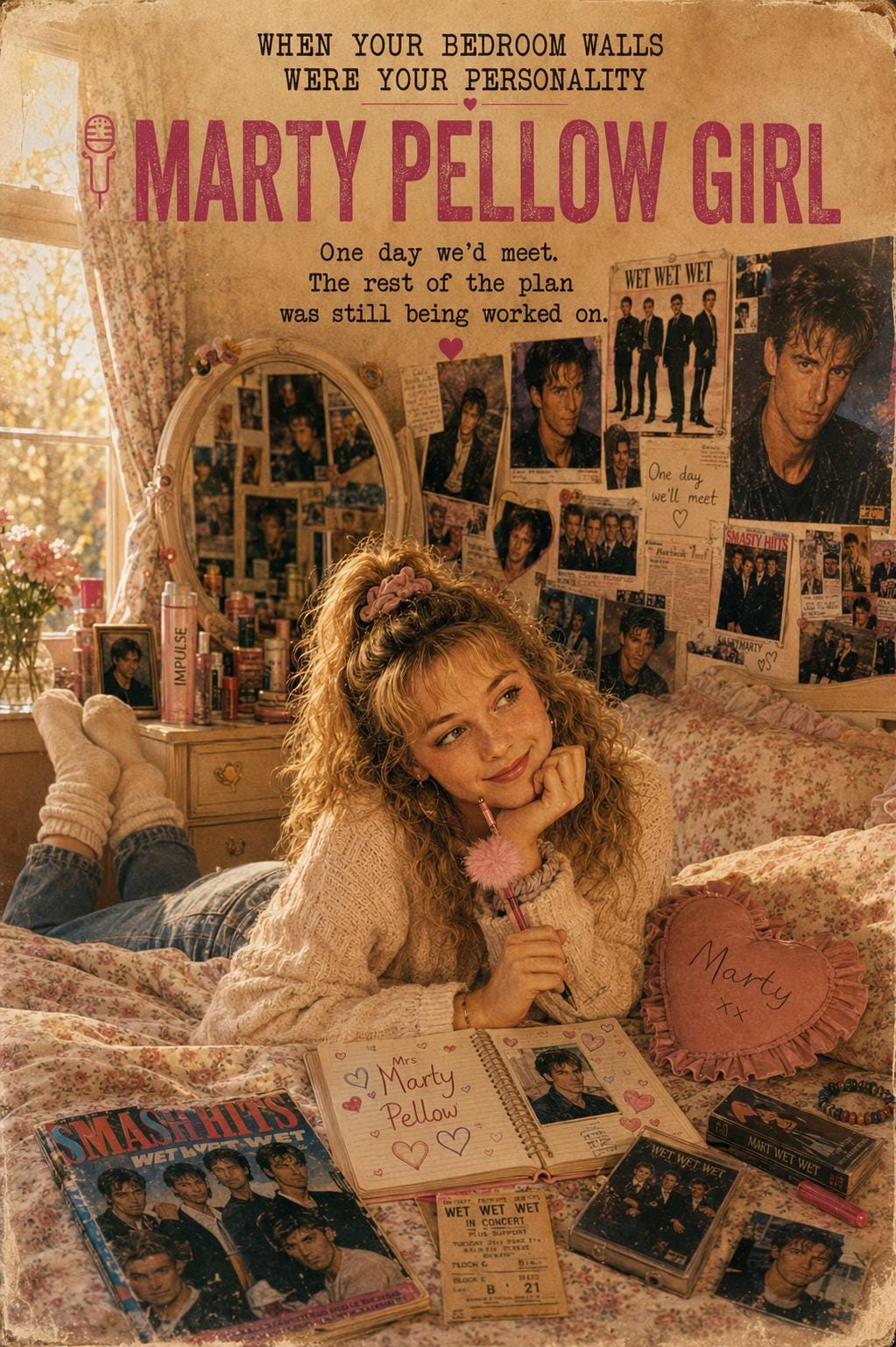 Bedroom Walls | Personalised Music Fan Card, 80s & 90s Teen Bedroom Memories, The Cure Wham Madonna Bros Take That Duran Duran