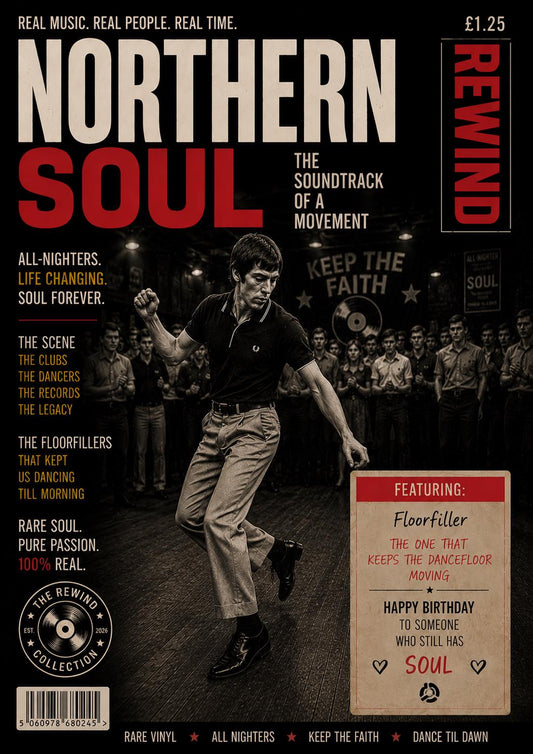 Personalised Northern Soul Birthday Card, Northern Soul Dancer Gift, Floorfiller Card, Keep The Faith, Soul Music Birthday Gift