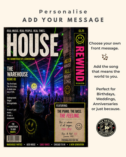 Personalised Rave Friends Birthday Card, House Music Crew Gift, Old Skool Rave Friends Card, Clubbing Friendship Gift, House Music Birthday