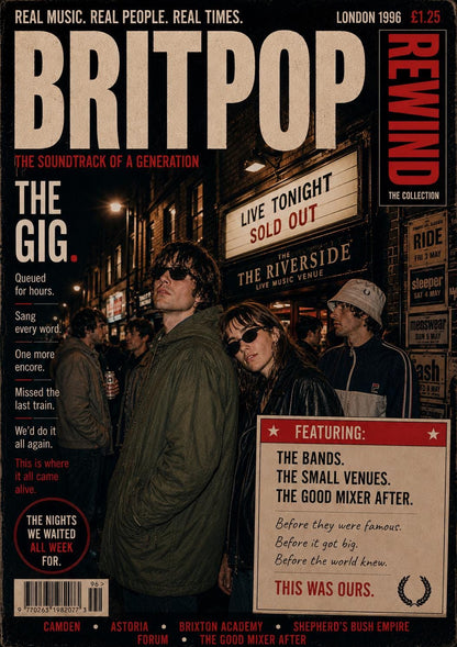 Personalised Britpop Gig Birthday Card, Indie Music Gift, Live Music Lover Card, Oasis Fan Gift, 90s Concert Nostalgia