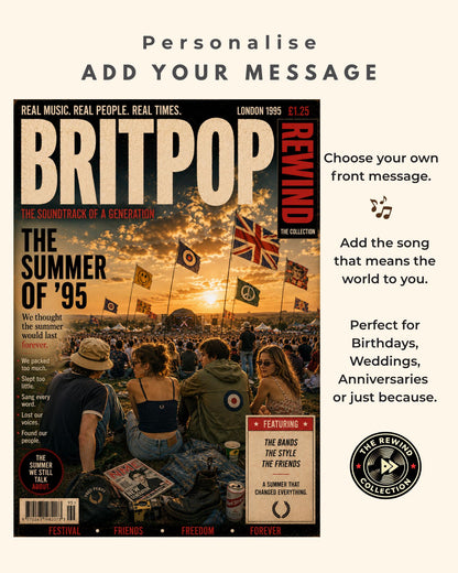 Personalised Britpop Birthday Card, Music Lover Gift, Britpop Family Card, Oasis Fan Gift, 90s Music Nostalgia Keepsake