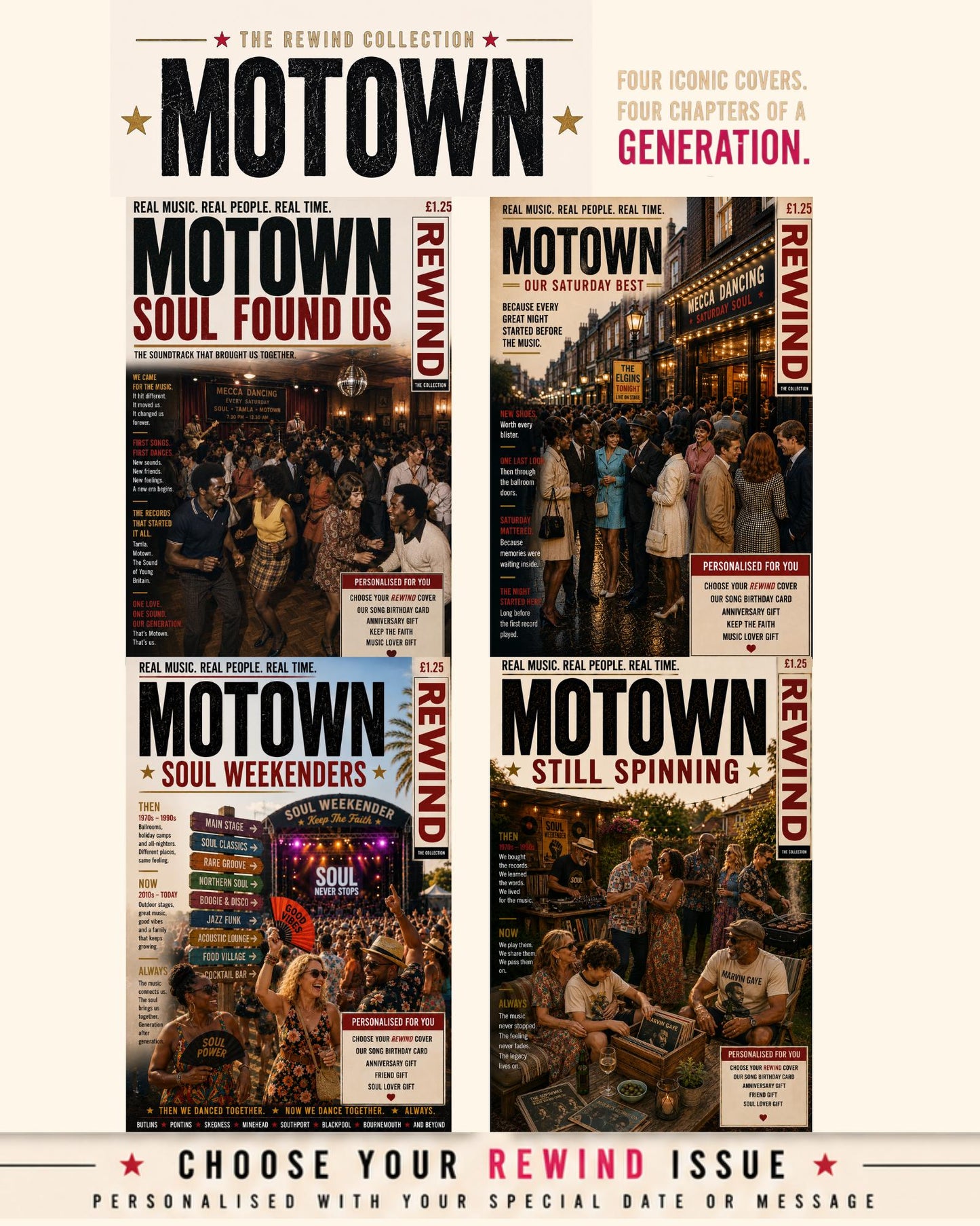 Personalised Motown Birthday Card, Soul Music Lover Gift, Tamla Motown Card, Vinyl Collector Gift, Music Lover Keepsake