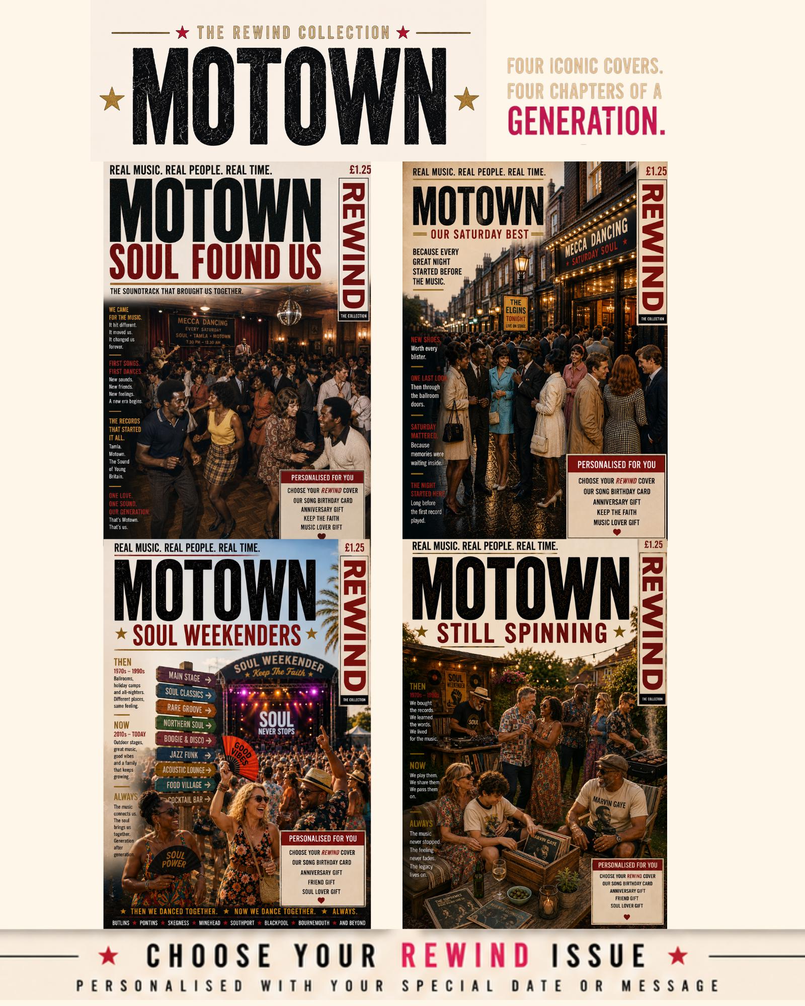 Personalised Motown Birthday Card, Soul Music Lover Gift, Tamla Motown Card, Vinyl Collector Gift, Music Lover Keepsake