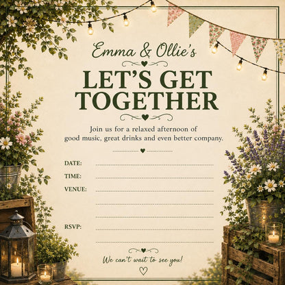 Personalised Invitations, Garden Party, Birthday, BBQ, Retirement & Celebration Invites, Choose Your Favourite Scene, Pack of 10