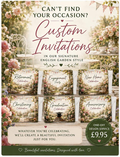 Personalised Invitations, Garden Party, Birthday, BBQ, Retirement & Celebration Invites, Choose Your Favourite Scene, Pack of 10