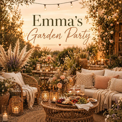 Personalised Invitations, Garden Party, Birthday, BBQ, Retirement & Celebration Invites, Choose Your Favourite Scene, Pack of 10