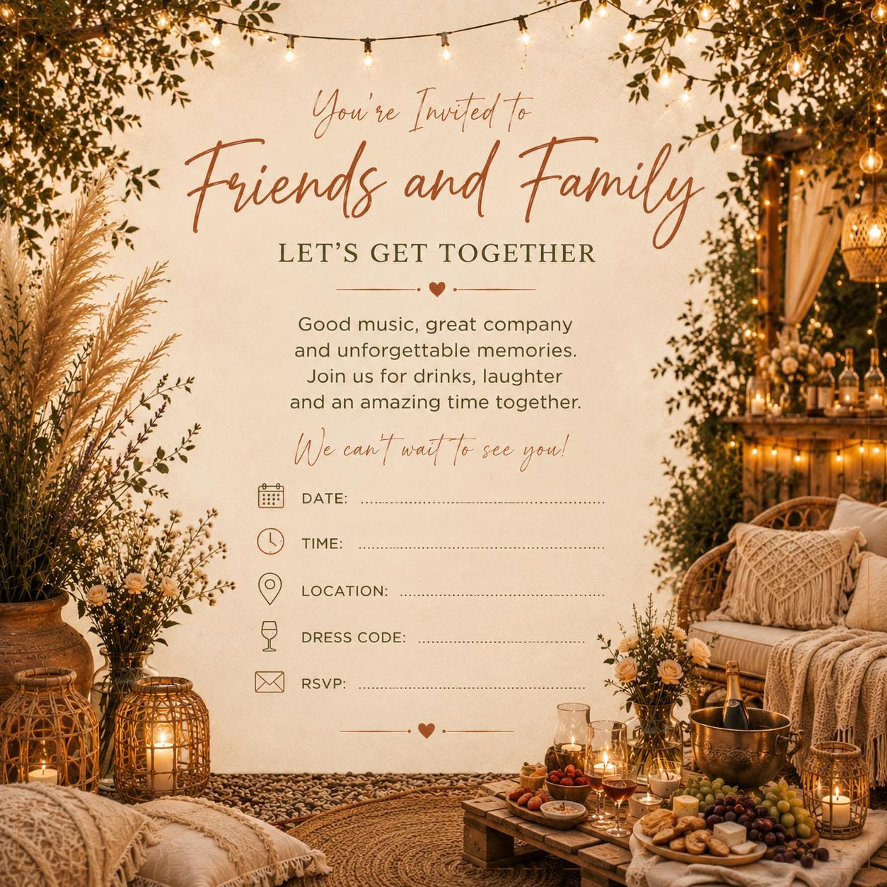 Personalised Invitations, Garden Party, Birthday, BBQ, Retirement & Celebration Invites, Choose Your Favourite Scene, Pack of 10