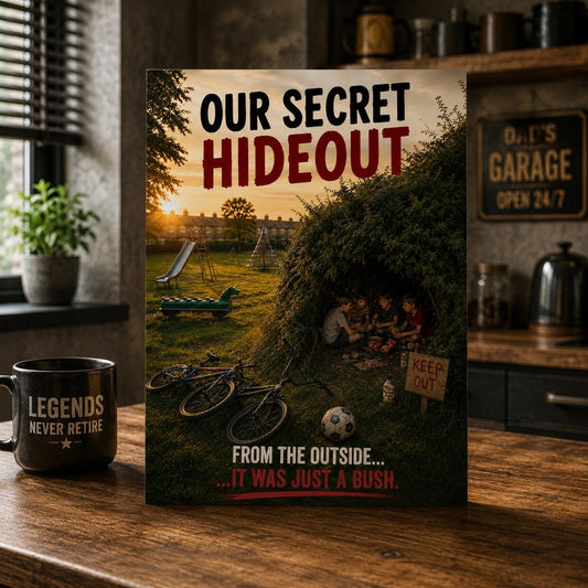 Funny 80s Nostalgia Birthday Card, Secret Hideout Card, Gen X Birthday Gift, British Childhood Memories, Personalised Card