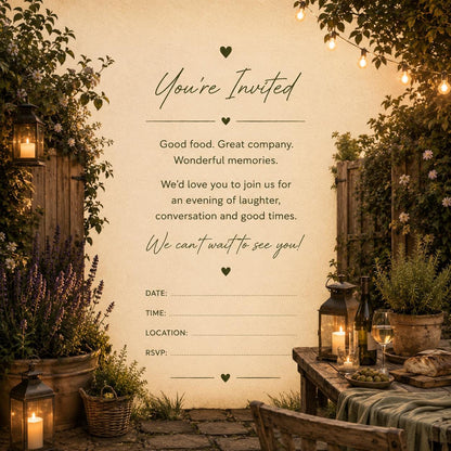 Personalised Invitations, Garden Party, Birthday, BBQ, Retirement & Celebration Invites, Choose Your Favourite Scene, Pack of 10
