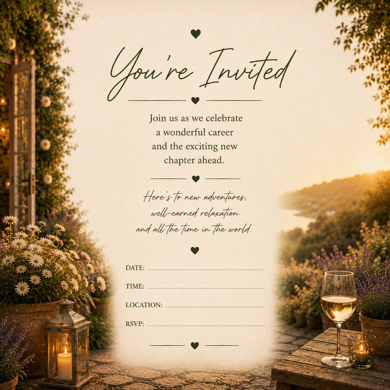 Personalised Invitations, Garden Party, Birthday, BBQ, Retirement & Celebration Invites, Choose Your Favourite Scene, Pack of 10