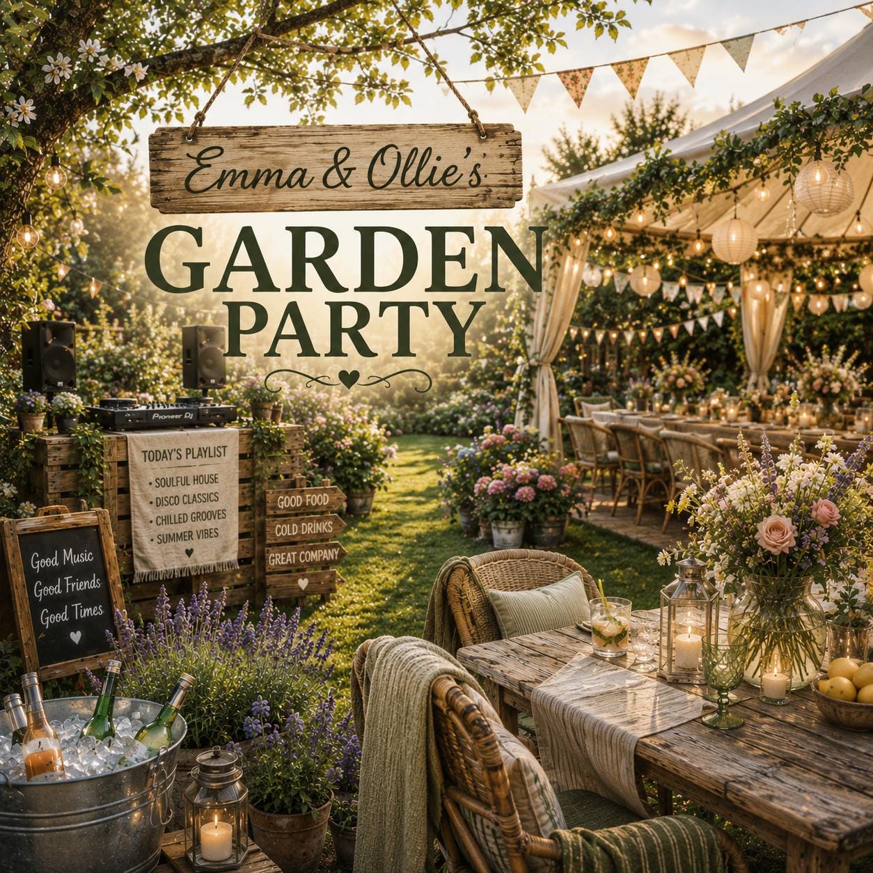 Personalised Invitations, Garden Party, Birthday, BBQ, Retirement & Celebration Invites, Choose Your Favourite Scene, Pack of 10