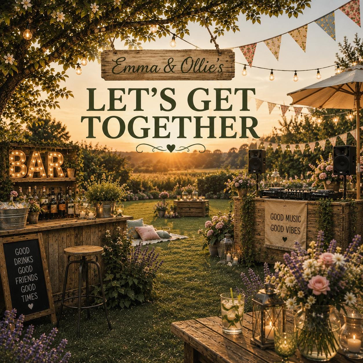 Personalised Invitations, Garden Party, Birthday, BBQ, Retirement & Celebration Invites, Choose Your Favourite Scene, Pack of 10