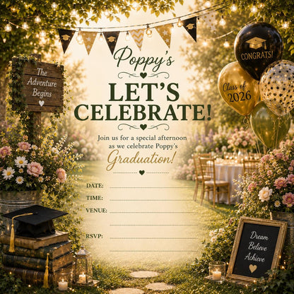 Personalised Invitations, Garden Party, Birthday, BBQ, Retirement & Celebration Invites, Choose Your Favourite Scene, Pack of 10