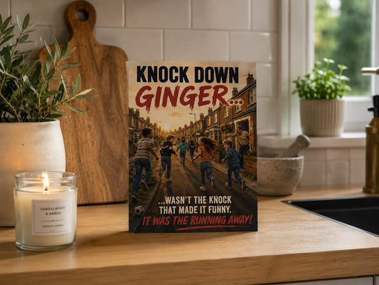 Knock Down Ginger Birthday Card, 80s Childhood Nostalgia, Gen X Memory, Blank Inside