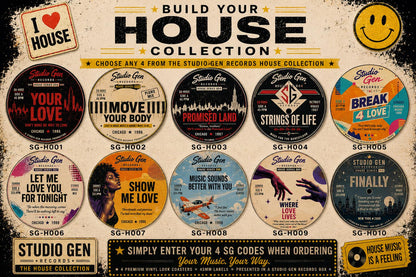House Music Vinyl Coasters Set of 4, Choose Your Designs, 80s 90s Dance Music Gift, Retro Record Coasters, House Music Lover Gift