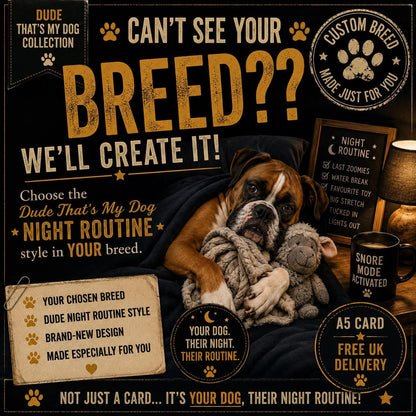 Custom Dog Breed Night Routine Card, Personalized Gift (A5)