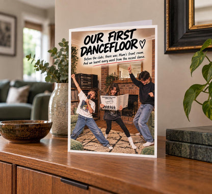 Gen X Sibling Card, 80s Music Nostalgia Card, Brother Sister Card, Our First Dancefloor, Retro Family Card, Music Lover Gift