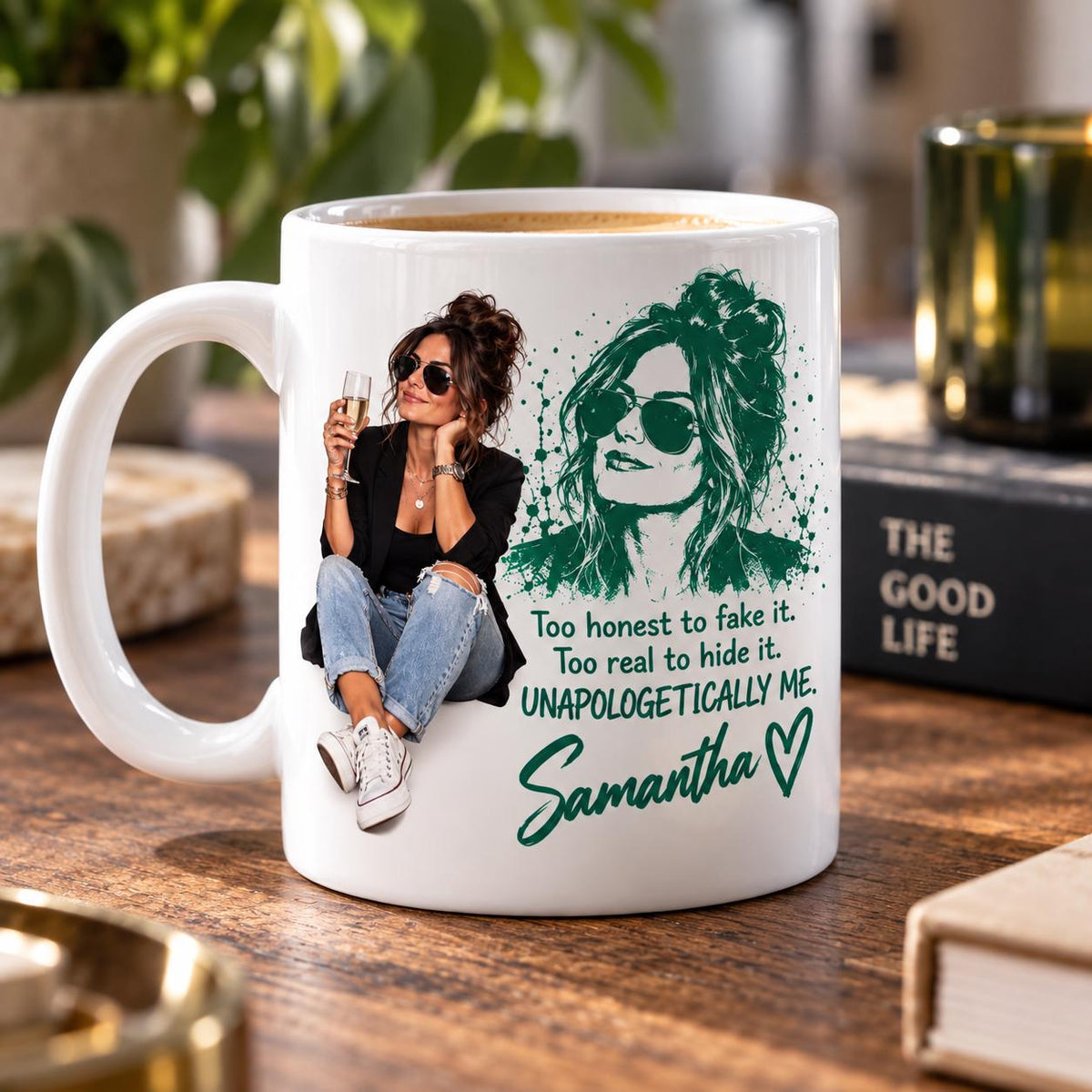 Personalised Photo Mug for Her, Custom Portrait Mug, Unapologetically Me Gift, Personalised Birthday Gift for Mum, Sister or Best Friend