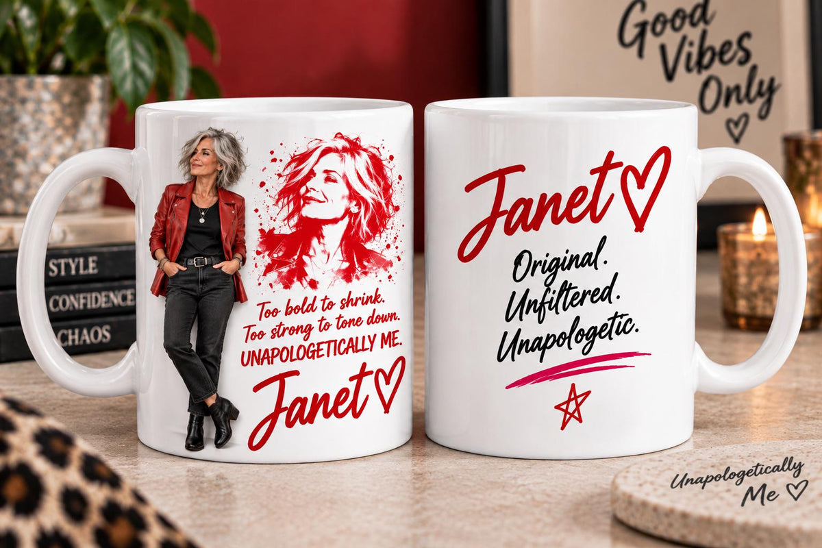 Personalised Photo Mug for Her, Fierce Custom Portrait Mug, Unique Birthday Gift for Women, Personalised Gift for Mum, Nan, Sister or Friend