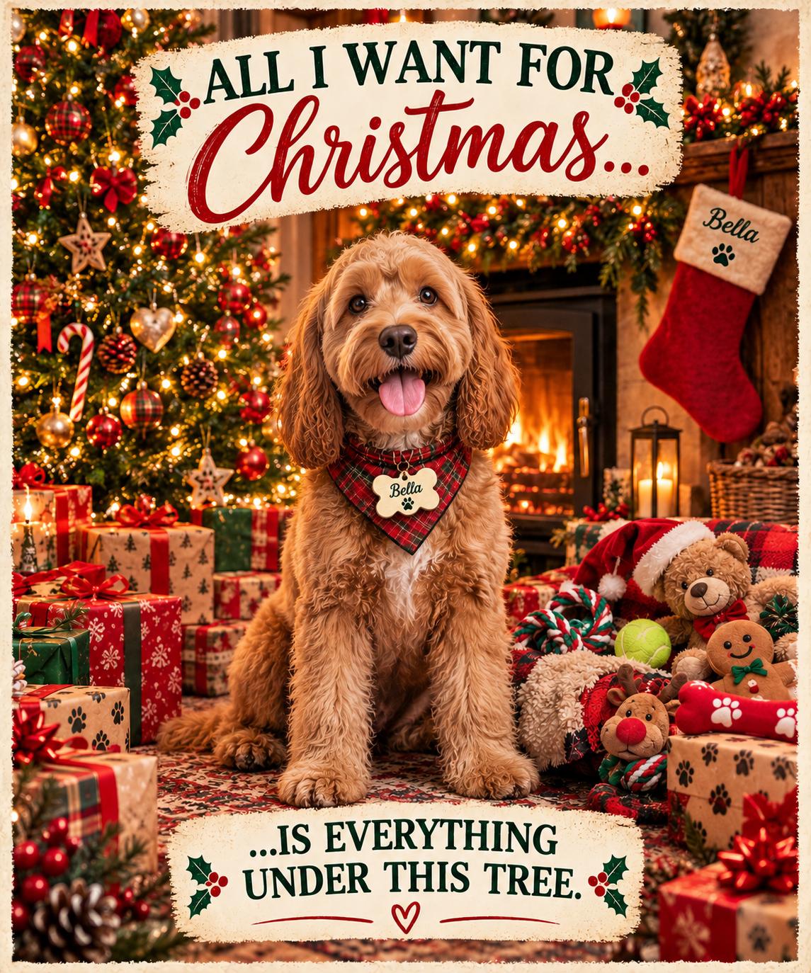 Personalised Dog Christmas Card, Custom Pet Photo, Festive Fur Baby (Digital Download)