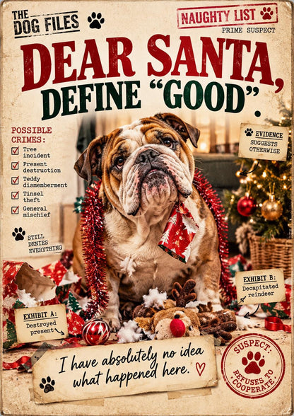Funny Dog Christmas Card, Choose Your Breed, The Dog Files Xmas Greeting