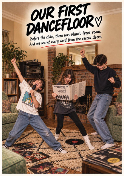 Gen X Sibling Card, 80s Music Nostalgia Card, Brother Sister Card, Our First Dancefloor, Retro Family Card, Music Lover Gift