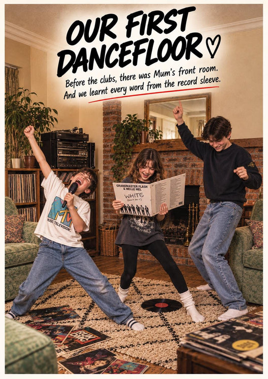 Gen X Sibling Card, 80s Music Nostalgia Card, Brother Sister Card, Our First Dancefloor, Retro Family Card, Music Lover Gift