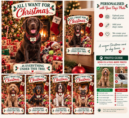 Personalised Dog Christmas Card, Custom Pet Photo, Festive Fur Baby (Digital Download)