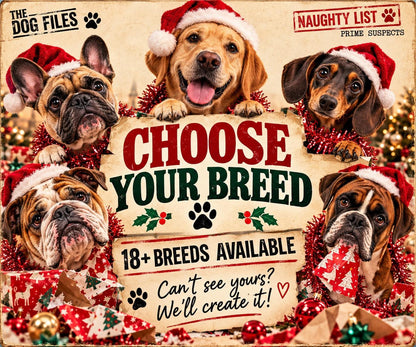 Funny Dog Christmas Card, I Didn't Steal The Turkey, Choose Your Breed