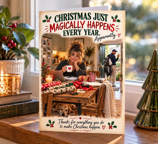 Funny Christmas Card for Mum, Wife or Her, Christmas Chaos Humour Card, Thanks for Everything You Do, A5 Xmas Card
