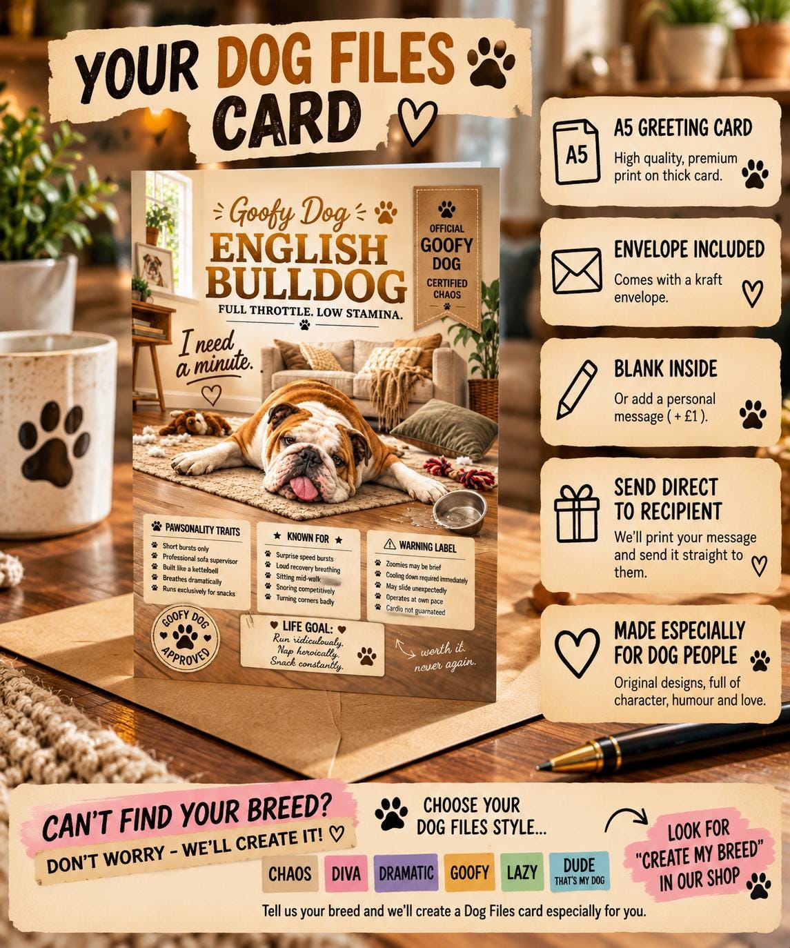 Funny German Shepherd Card, Alsatian Dog Lover Gift, Birthday Greeting (A5)