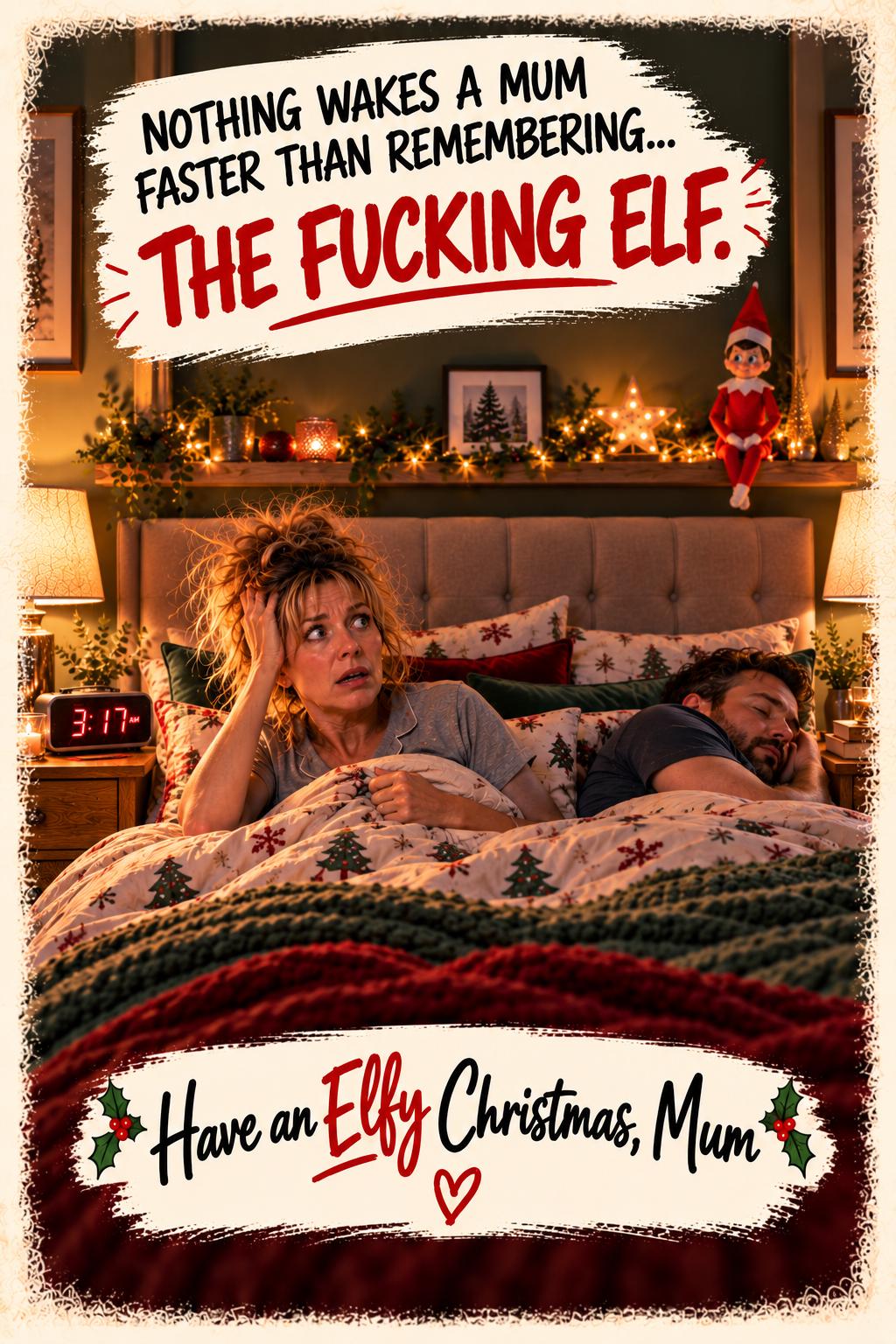Funny Christmas Card for Mum, Elf on the Shelf Mum Card, Sweary Christmas Card, Funny Mum Xmas Card, The Fucking Elf