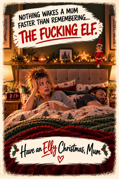 Funny Christmas Card for Mum, Elf on the Shelf Mum Card, Sweary Christmas Card, Funny Mum Xmas Card, The Fucking Elf