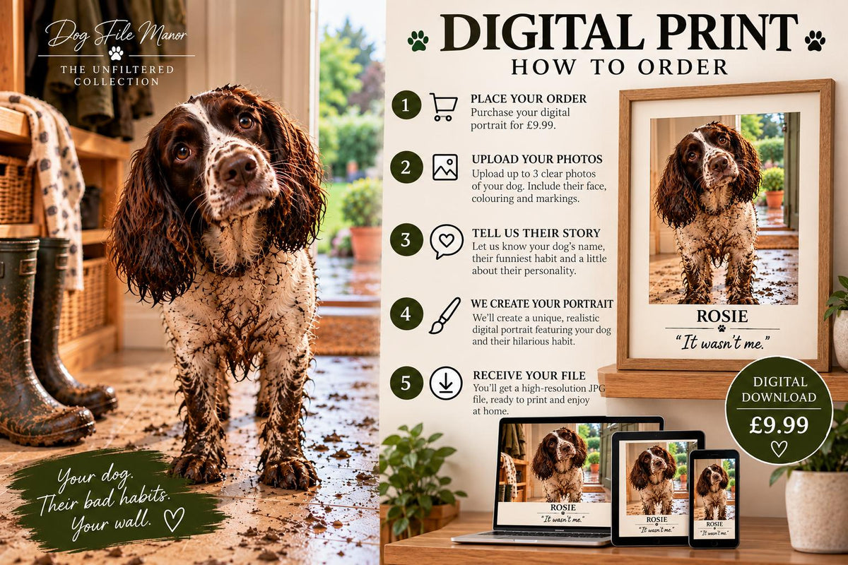 Personalised Funny Dog Portrait, Custom Digital Pet Art (JPG Download)